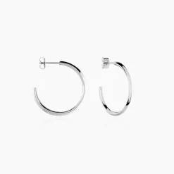 Hot Histoire d'Or Créoles Tahaa Acier Blanc