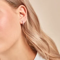 Histoire d'Or Créoles Taranis Or Blanc Diamant Synthétique* Boucles D'Oreilles|Boucles D'Oreilles Créoles