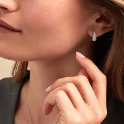 Histoire d'Or Créoles Tiwa De Zirconium argent bicolore oxyde