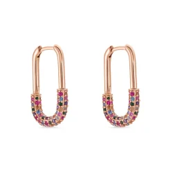 Discount Histoire d'Or Créoles Urban Call De Synthese Oxyde De Zirconium argent rose pierre