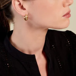 Best Histoire d'Or Créoles Venezia Acier Jaune