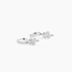 Histoire d'Or Créoles Ysee Argent Blanc Oxyde De Zirconium* Boucles D'Oreilles|Boucles D'Oreilles Fantaisie