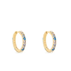 Histoire d'Or Créoles Zoelia Rondes Plaqué Or Jaune Pièrres De Synthèse* Boucles D'Oreilles|Boucles D'Oreilles Fantaisie