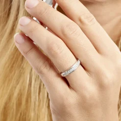 Histoire d'Or Demi Alliance Heket Argent Blanc Oxyde De Zirconium* Bagues|Bagues Fantaisie