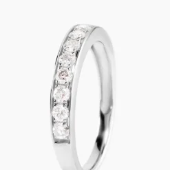 Histoire d'Or Demi Alliance Rhea Platine Blanc Diamant* Bagues|Alliances