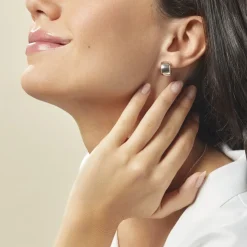 Histoire d'Or Demi Creoles Argent Blanc Cyrilla