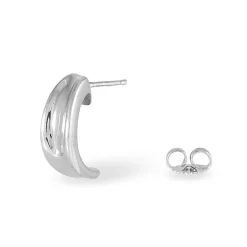 Clearance Histoire d'Or Demi Créoles Anne-christelleae Argent Blanc