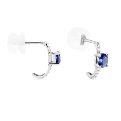 Outlet Histoire d'Or Demi Créoles Barrett Diamant or blanc saphir