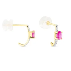 Best Histoire d'Or Demi Créoles Barrett Diamant or jaune rubis