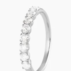 Histoire d'Or Demi-alliance Or Blanc  Eloisa Diamant Synthetique* Bagues|Alliances