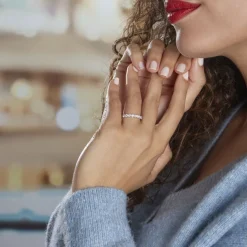 Histoire d'Or Demi-alliance Or Blanc  Eloisa Diamant Synthetique* Bagues