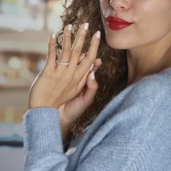 Histoire d'Or Demi-alliance Or Blanc  Eloisa Diamant Synthetique* Bagues