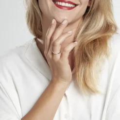 New Histoire d'Or Demi-alliance Or Blanc  Eloisa Diamant Synthetique