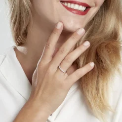 New Histoire d'Or Demi-alliance Or Blanc  Eloisa Diamant Synthetique