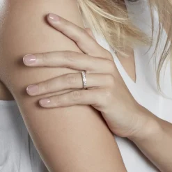 Histoire d'Or Demi-alliance Or Blanc  Valentine Diamant Synthetique* Bagues