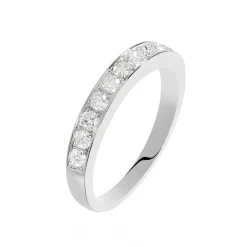 Clearance Histoire d'Or Demi-alliance Or Blanc Valentine Diamants Synthetique
