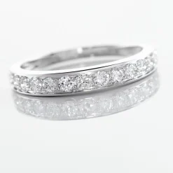 Histoire d'Or Demi-alliance Or Blanc  Valentine Diamant Synthetique* Bagues