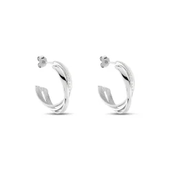 Hot Histoire d'Or Demi-créoles Argent Blanc Laureat Oxydes De Zirconium