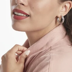 Hot Histoire d'Or Demi-créoles Argent Blanc Laureat Oxydes De Zirconium