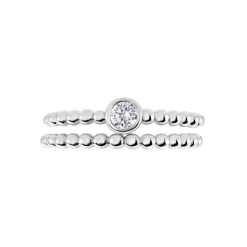 Histoire d'Or Duo De Bagues Roseli Argent Blanc Oxyde De Zirconium