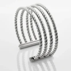 Histoire d'Or Jonc Ouvert Acier Blanc Galaad* Bracelets|Bracelets Fantaisie