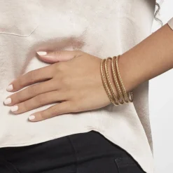 Histoire d'Or Jonc Ouvert Acier Doré Galaad* Bracelets|Bracelets Fantaisie