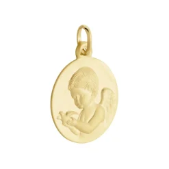 Histoire d'Or Medaille Or Jaune Ange Et Oiseau* Bijoux Personnalisés|Pendentifs