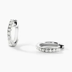 Histoire d'Or Mini Créoles Or Blanc Aryanna Diamants* Boucles D'Oreilles|Boucles D'Oreilles Créoles