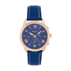 ARCTIK Montre Apex Bleu cadran doré rose fond bleu bracelet cuir bleu