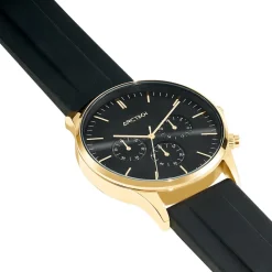 Clearance ARCTIK Montre Escale Noir cadran doré fond noir bracelet plastique noir