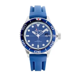 Discount ARCTIK Montre Module Bleu cadran argenté fond bleu bracelet silicone bleu