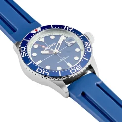 Discount ARCTIK Montre Module Bleu cadran argenté fond bleu bracelet silicone bleu