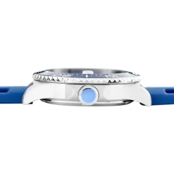 Discount ARCTIK Montre Module Bleu cadran argenté fond bleu bracelet silicone bleu