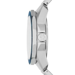 Online ARMANI EXCHANGE Montre Bleu cadran argenté fond bleu bracelet acier argenté