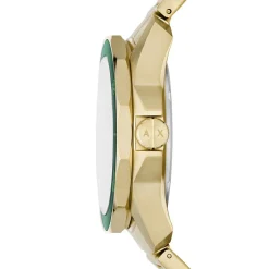 ARMANI EXCHANGE Montre Vert cadran doré fond vert bracelet acier doré