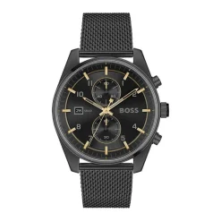 Online HUGO BOSS Montre Boss Skytraveller Noir cadran noir fond noir bracelet acier noir
