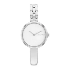 Discount CALVIN KLEIN Montre Bangled Argenté cadran argenté fond argenté bracelet acier argenté