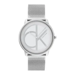 CALVIN KLEIN Montre Iconic Mesh Argent cadran argenté fond argenté bracelet acier argenté