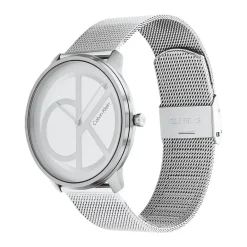 CALVIN KLEIN Montre Iconic Mesh Argent cadran argenté fond argenté bracelet acier argenté