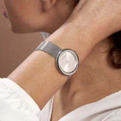 Clearance CALVIN KLEIN Montre Twist Rose cadran argenté fond rose bracelet acier argenté