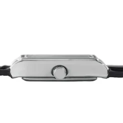 Outlet CASIO COLLECTION Montre Gris cadran argenté fond gris bracelet cuir noir