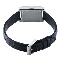 Outlet CASIO COLLECTION Montre Gris cadran argenté fond gris bracelet cuir noir