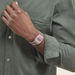 New CASIO COLLECTION Montre Vintage Edgy Rose cadran rose bracelet résine rose