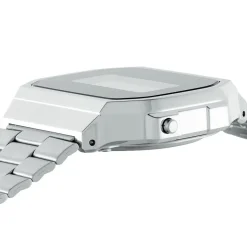 Clearance CASIO COLLECTION Montre Vintage Noir cadran argenté fond noir bracelet acier argenté