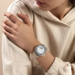 Discount CASIO G-SHOCK Montre Argent cadran blanc fond argent bracelet résine blanc