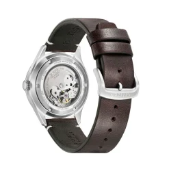 Clearance CITIZEN Montre C7 Mechanical Vert cadran argenté fond vert bracelet cuir de veau marron