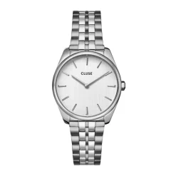Discount CLUSE Montre Feroce Petite Argenté cadran argenté fond argenté bracelet acier argenté