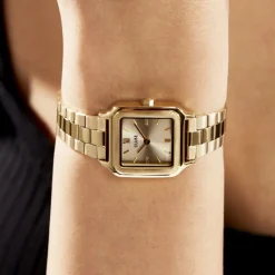 New CLUSE Montre Gracieuse Petite Champagne cadran doré fond champagne bracelet acier doré