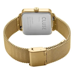 Sale CLUSE Montre Tetragone Vert cadran doré fond vert bracelet acier doré