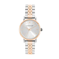 Discount CODHOR Montre Alix Argenté cadran bicolore blanc / rose fond argenté bracelet acier bicolore